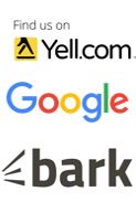 Find us on Yell.com, Google, and Bark